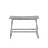 Saddle Design Wooden Bench with Grain Details, Gray