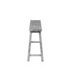 Saddle Design Wooden Bench with Grain Details, Gray