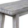 Saddle Design Wooden Bench with Grain Details, Gray
