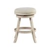 Wooden Swivel Counter Stool with Round Fabric Seat, Gray