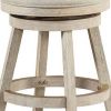 Wooden Swivel Counter Stool with Round Fabric Seat, Gray