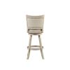 29 Inch Curved Back Wooden Swivel Bar Stool with Nailhead Trim, Gray