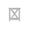 1 Open Shelf Wooden End Table with X Shaped Accents, White
