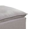 Fabric Upholstered Ottoman with Pillow Top Seat and Welt Trim, Gray