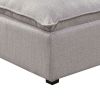 Fabric Upholstered Ottoman with Pillow Top Seat and Welt Trim, Gray