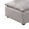 Fabric Upholstered Ottoman with Pillow Top Seat and Welt Trim, Gray