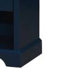 Transitional 1 Drawer Wooden Nightstand with Open Compartment, Blue