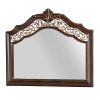Molded Wooden Frame Mirror with Ornate Detailing, Brown By Casagear Home