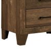 Rustic 2 Drawer Wooden Nightstand with Grain Details, Brown