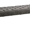 48 Inches Bench with Button Tufted Seat and Chamfered Legs, Gray