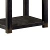 24 Inches Wooden End Table with Open Shelf, Antique Black