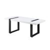 Two Tone Modern Coffee Table with Metal Legs, White and Black