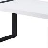 Two Tone Modern Coffee Table with Metal Legs, White and Black