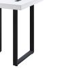 Two Tone Modern End Table with Metal Legs, White and Black