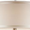 Table Lamp with Scrolled Peacock Feather Cutout Base, Silver