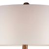 Table Lamp with Curved Paneled Polyresin Base, Bronze