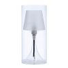 Hurricane Table Lamp with Frosted Glass Shade, Clear