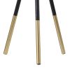 Table Lamp with Tripod Metal Base, Black and Gold