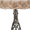 Table Lamp with Open Twisted Metal Base, Antique Brass