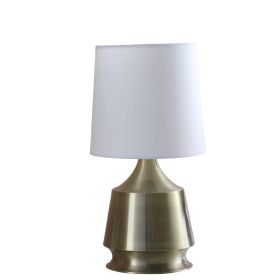 Table Lamp with Metal Bottle Shape Base, Antique Brass