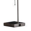 Table Lamp with Wireless Charging and Square Shade, Silver