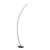 Floor LED Lamp with Metal Arched Design, Brushed Silver