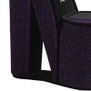 High Heel Shoe Jewelry Box with 3 Hooks and Storage, Purple