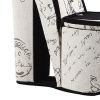 High Heel Script Shoe Jewelry Box with 3 Hooks, Beige and Black