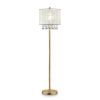 Floor Lamp with Hanging Crystal Accents, White and Gold