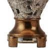 Table Lamp, Polyresin Floral Body, Fabric Shade, Silver, Gold