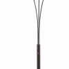 Floor Lamp with 3 Arched Arms and Fabric Shades, Bronze