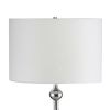 Floor Lamp with Metal Frame and Crystal Accent, White