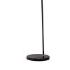 Floor Lamp with Curved Metal Frame and Drum Shade, Black