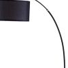 Floor Lamp with Curved Metal Frame and Drum Shade, Black