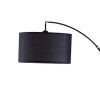 Floor Lamp with Curved Metal Frame and Drum Shade, Black