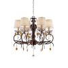 Ceiling Lamp with Scrolled Frame and 6 Bell Shade, Bronze