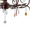 Ceiling Lamp with Scrolled Frame and 6 Bell Shade, Bronze