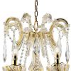 8 Light Metal Chandelier with Crystal Accents, Gold