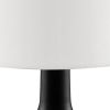 Table Lamp with Teardrop Metal Base and Fabric Shade, Black