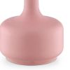 Table Lamp with Teardrop Metal Base and Fabric Shade, Pink