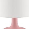 Table Lamp with Teardrop Metal Base and Fabric Shade, Pink