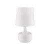 Table Lamp with Teardrop Metal Base and Fabric Shade, White