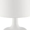 Table Lamp with Teardrop Metal Base and Fabric Shade, White