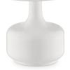 Table Lamp with Teardrop Metal Base and Fabric Shade, White