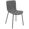 Metal and Leatherette Dining Chair, Set of 2, Gray and Black