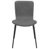 Metal and Leatherette Dining Chair, Set of 2, Gray and Black