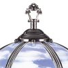 14.25'' Umbrella Shade Glass Table Lamp with Running Horses Print, Silver