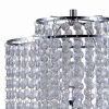 Metal Table Lamp with Hanging Acrylic Beads and USB Plugin, Silver