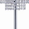 Metal Table Lamp with Hanging Acrylic Beads and USB Plugin, Silver