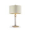 Table Lamp with Crystal Orb and Metal Stalk Support, Gold